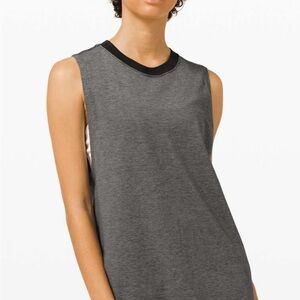 Lululemon All Yours Boyfriend Tank size 6 Micro Stripe Black White